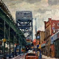 Bronx Poem, oil painting cityscape