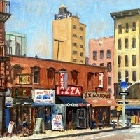 Essex Street, oil painting cityscape