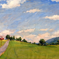 Berkshires Landscape, oil on canvas, sold